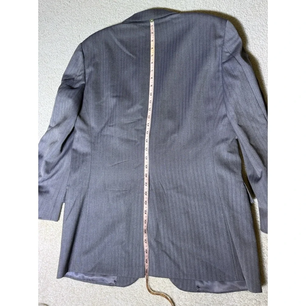 Vintage‎ Brooks Brothers Brooksease Wool Blazer Gray Stripe Made USA 40